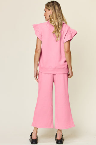Athena Top and Drawstring Wide Leg Pants Set