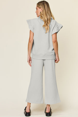 Athena Top and Drawstring Wide Leg Pants Set