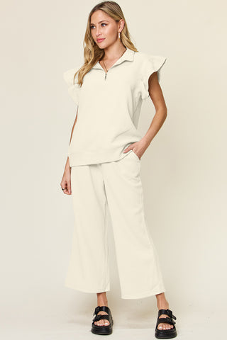 Athena Top and Drawstring Wide Leg Pants Set