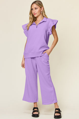 Athena Top and Drawstring Wide Leg Pants Set