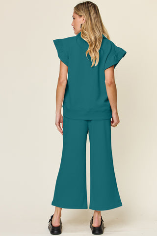 Athena Top and Drawstring Wide Leg Pants Set
