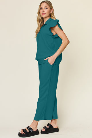 Athena Top and Drawstring Wide Leg Pants Set