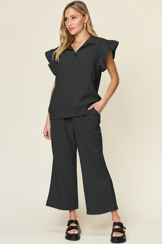 Athena Top and Drawstring Wide Leg Pants Set