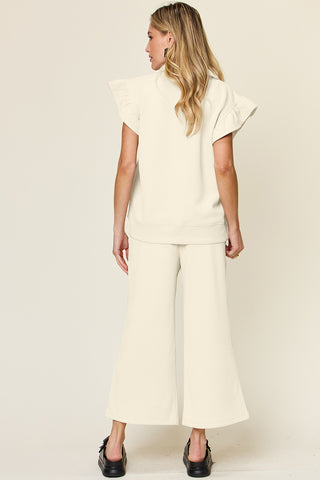 Athena Top and Drawstring Wide Leg Pants Set