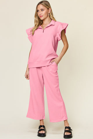 Athena Top and Drawstring Wide Leg Pants Set
