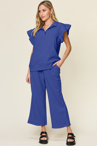 Athena Top and Drawstring Wide Leg Pants Set