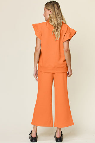 Athena Top and Drawstring Wide Leg Pants Set